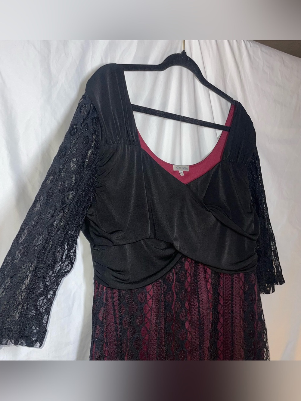 Kiyonna Red & Black Lace A-line Dress Size 2X Women's - Picture 2 of 15